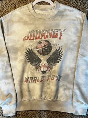 Journey world tour Graphic Crewneck Sweatshirt - Light Tie-Dye